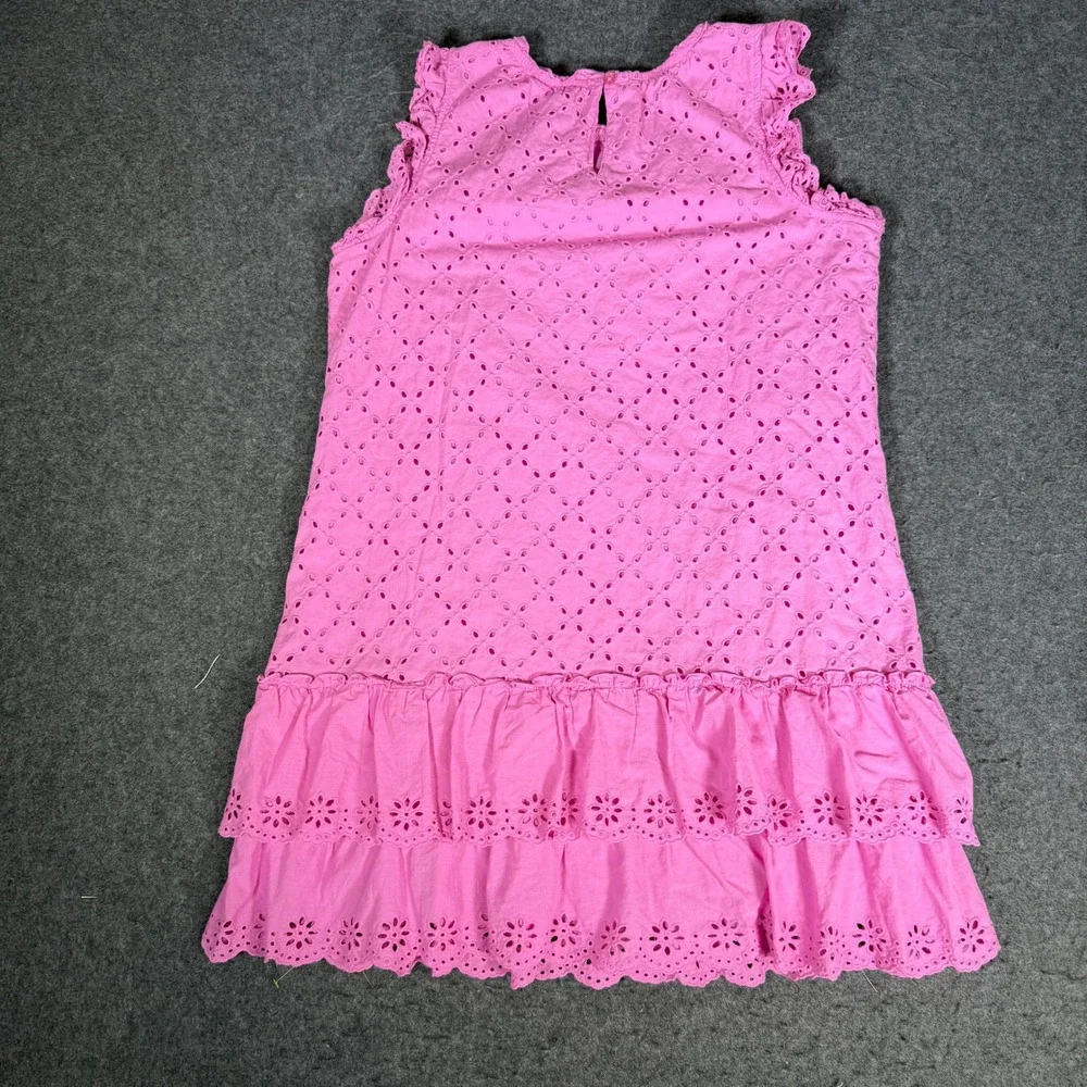 Matilda Jane Girls Pink Eyelet Tiered Ruffle Cotton‎ Dress XL 12 14